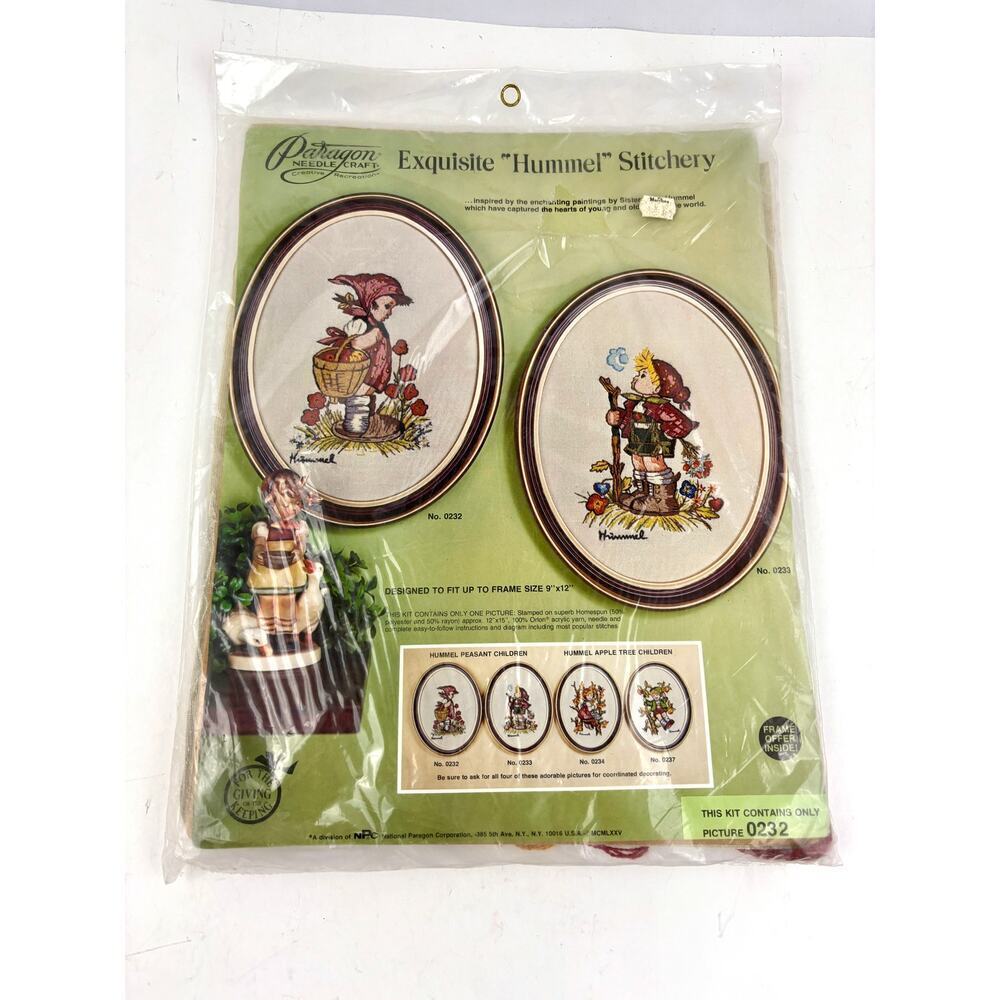 VTG‎ 1975 Paragon Needlecraft Exquisite "Hummel" Stitchery Kit 0232 NEW